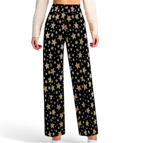 Palm Angels Size Medium Pants Relaxed Fit Black with Gold Stars - Picture 12 of 12